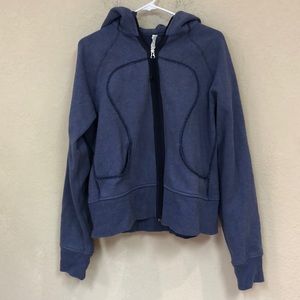 lululemon athletica Navy Zip-Up Hooded Sweatshirt